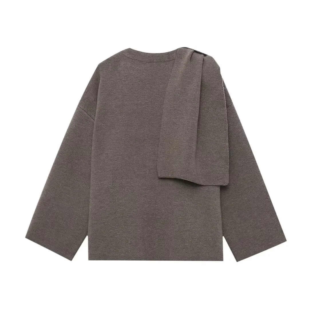 Nuovo commercio estero invernale Abbigliamento da donna francese in stile europeo e americano con cappotto e giacca lavorati a maglia con sciarpa