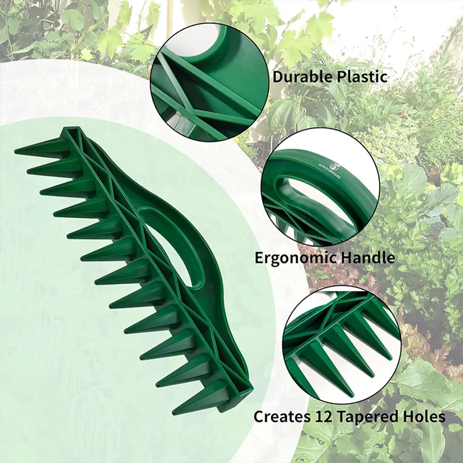 1/2pcs Handheld Garden Seed Sowing Puncher Soil Hole Maker Tool Durable Plastic for Vegetable Planting Gardening