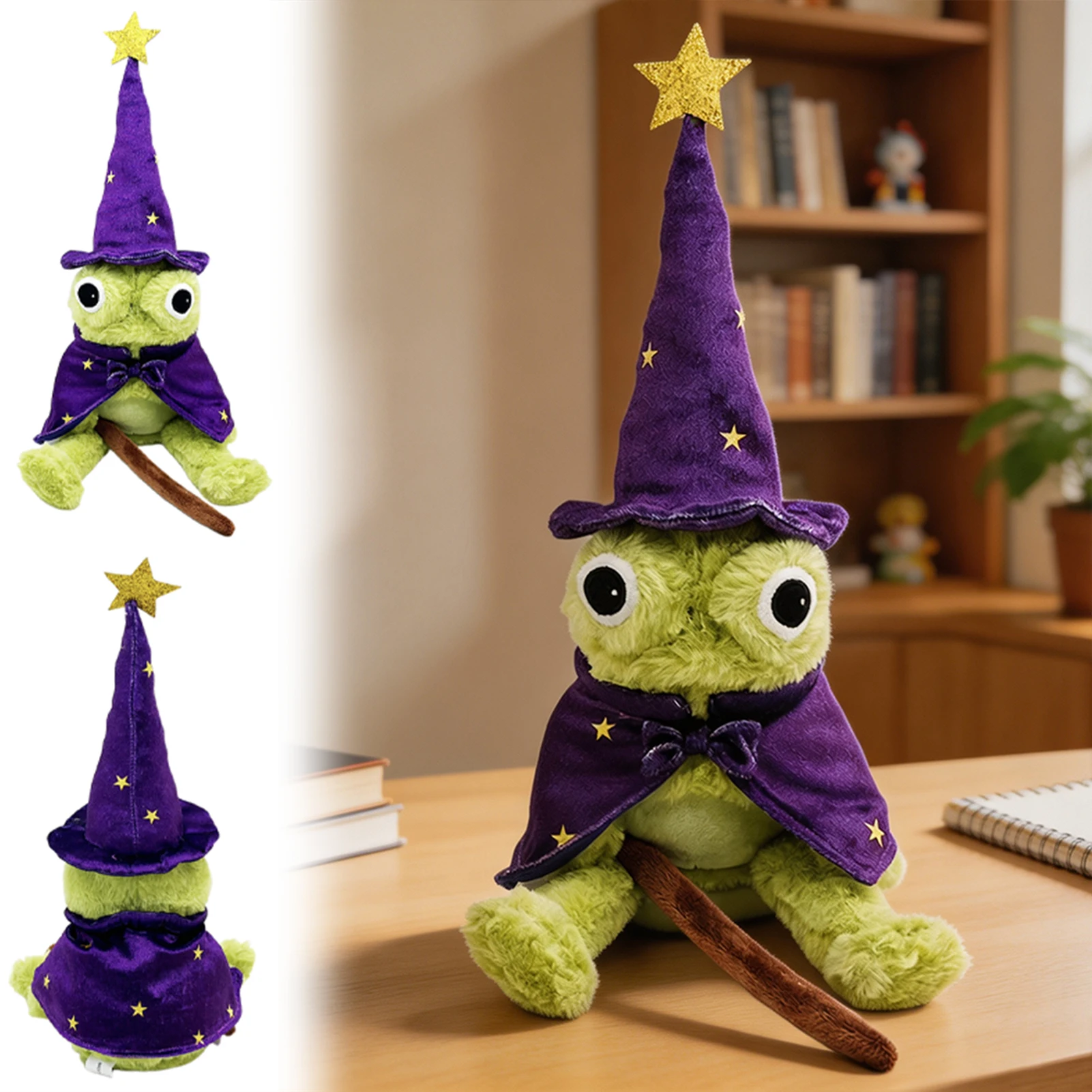 Frogs Wizard-Plush Toy Premium Soft Materials Whimsical Details For Fantasy-Themed Bedroom Decor