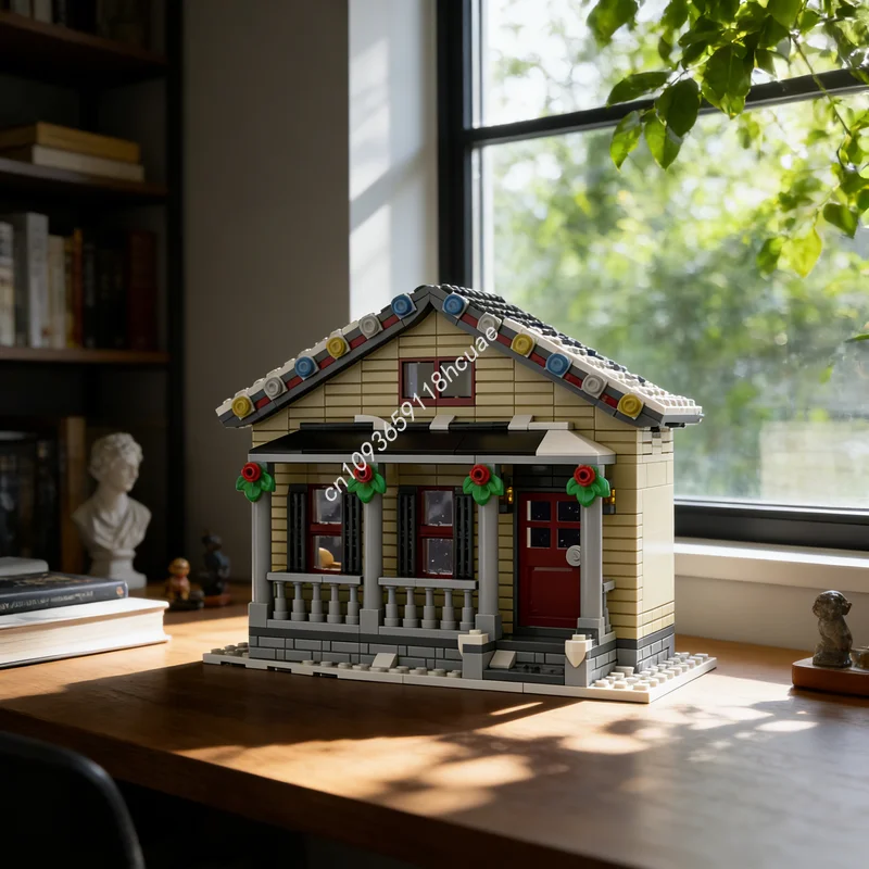 

424 детали MOC: Сезонный зимний бунгало (модель 2) — конструктор, креативный рождественский подарок, игрушка для детей, строительные блоки