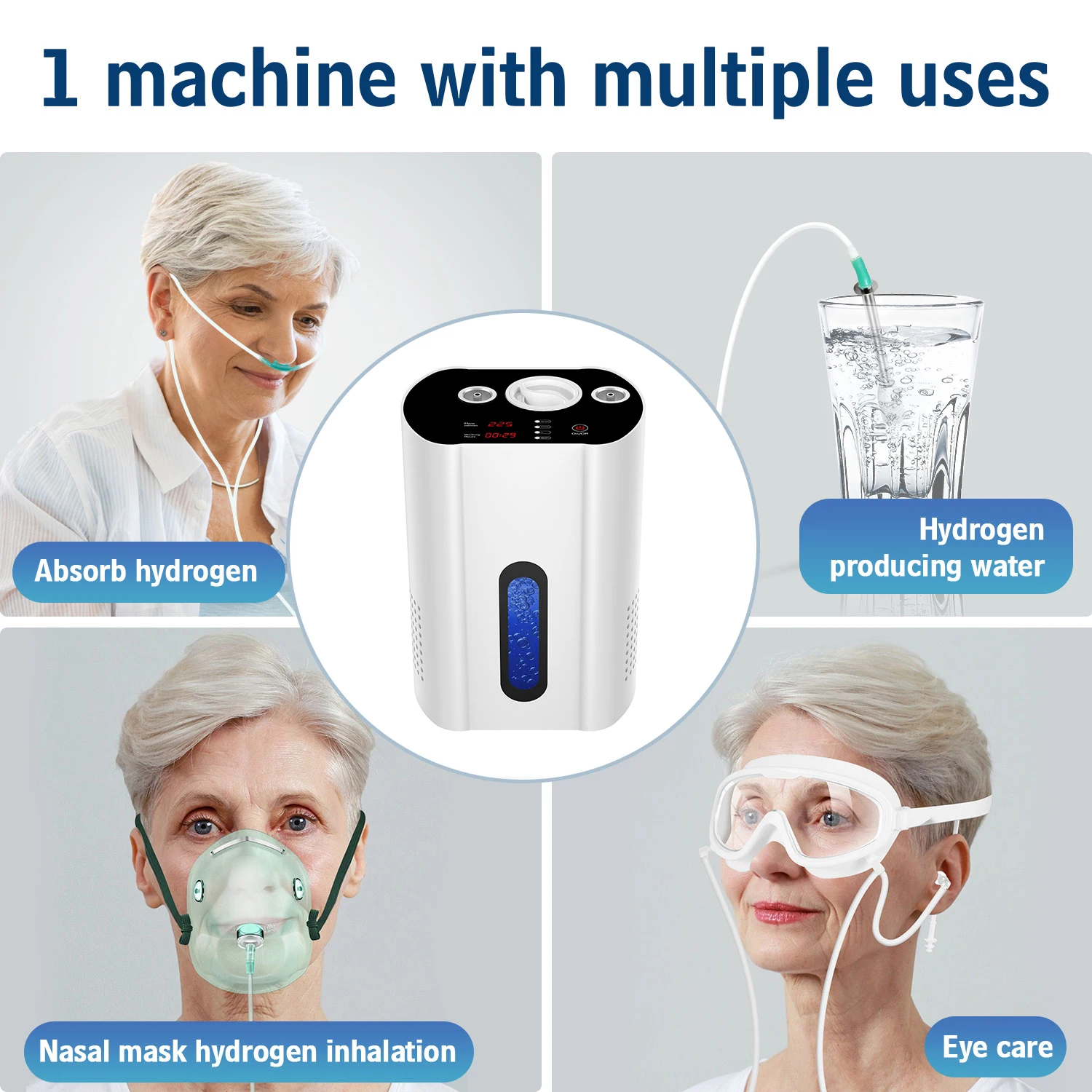 Molekularer Wasserstoff-Inhalator 225ml/min H2 O2 Generator Hochreiner Wasserstoff-Inhalator PEM Wasserreiniger für Zuhause und Wellness – Detail 4