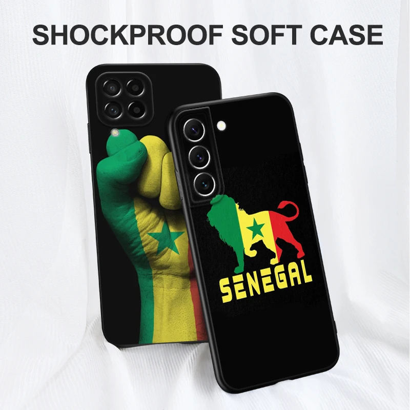 Black tpu Case For Samsung galaxy S23 S22 S20 S21 FE PLUS ultra+S10 E lite cover senegal flag