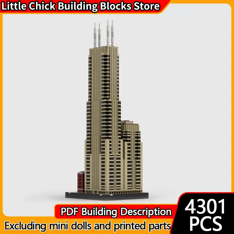 

Модель City Street View MOC, строительные кирпичи, центр Франклин, модульная технология, детские праздничные подарки, сборные игрушки, костюм