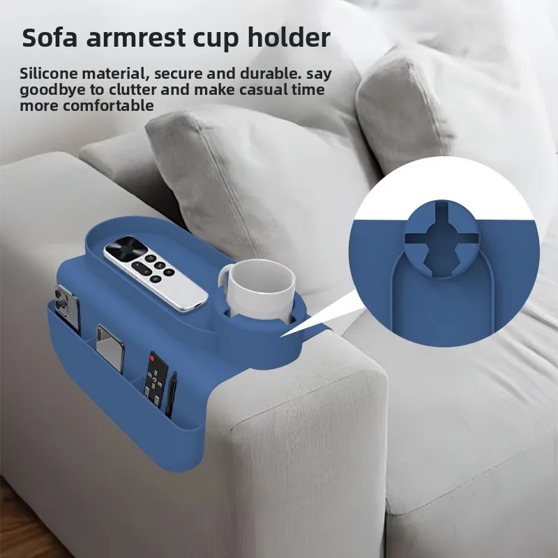 1PCS Silicone Sofa Cup Coaster for Living Room Couch, Non-Slip Drink Holder Organizer Mat Coffee Tea Mug Pad