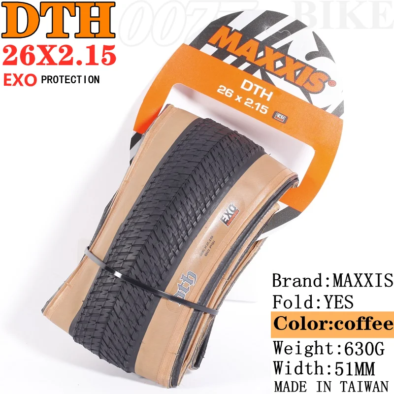 MAXXIS DTH(M147P) 26x2.3 26x2.15 20X1.75 Bicycle Tire MTB Mountain Bikes, EXO Full black and deep skin edge