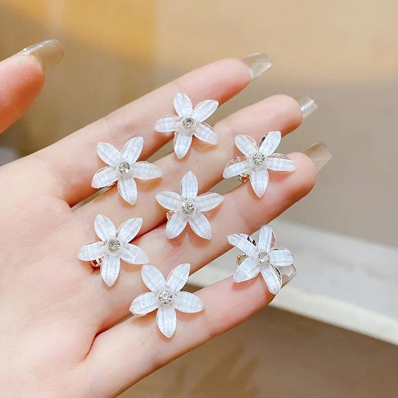 10 unids/set Clip de pelo trenzado pequeños botones de flores horquilla chica lindo tocado chica Mini horquilla accesorios para el cabello