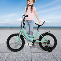 Green 16-Inch Bike For Normally Aged 5-8 Years Old Kids With Strong Load-Bearing Capacity And Adjustable Seat