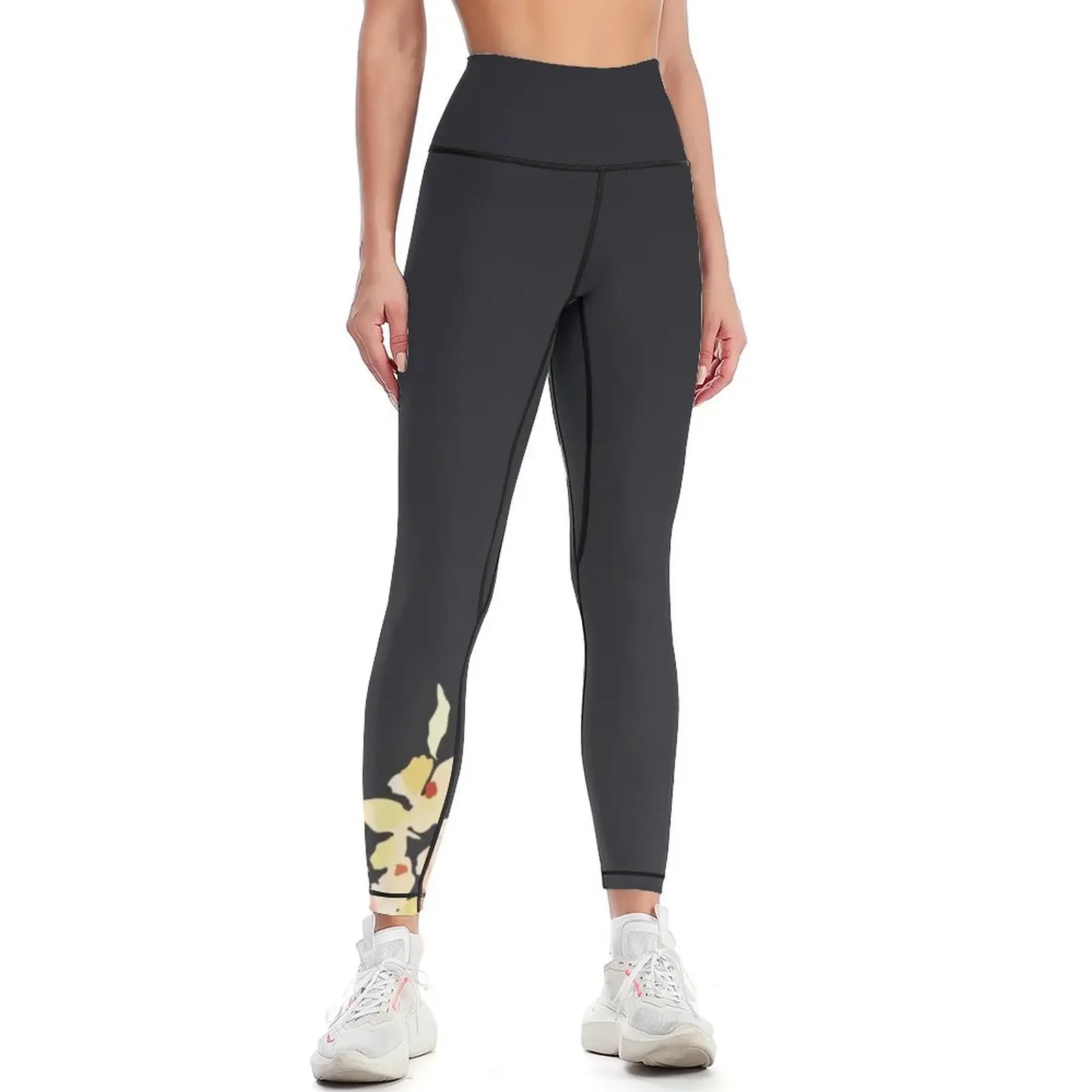 

Floral Wreath Design on Black Background Leggings legging pants raises butt exercise clothing for for girls Womens Leggings