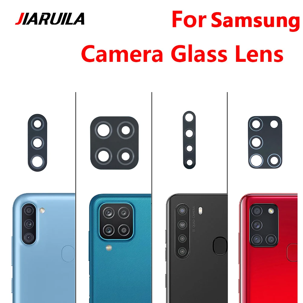 Lentille en verre de caméra arrière pour Samsung, compatible avec A71, A51, A41, A31S, A31, A30S, A21S, A21, A12, A11, colle arina, pièces de