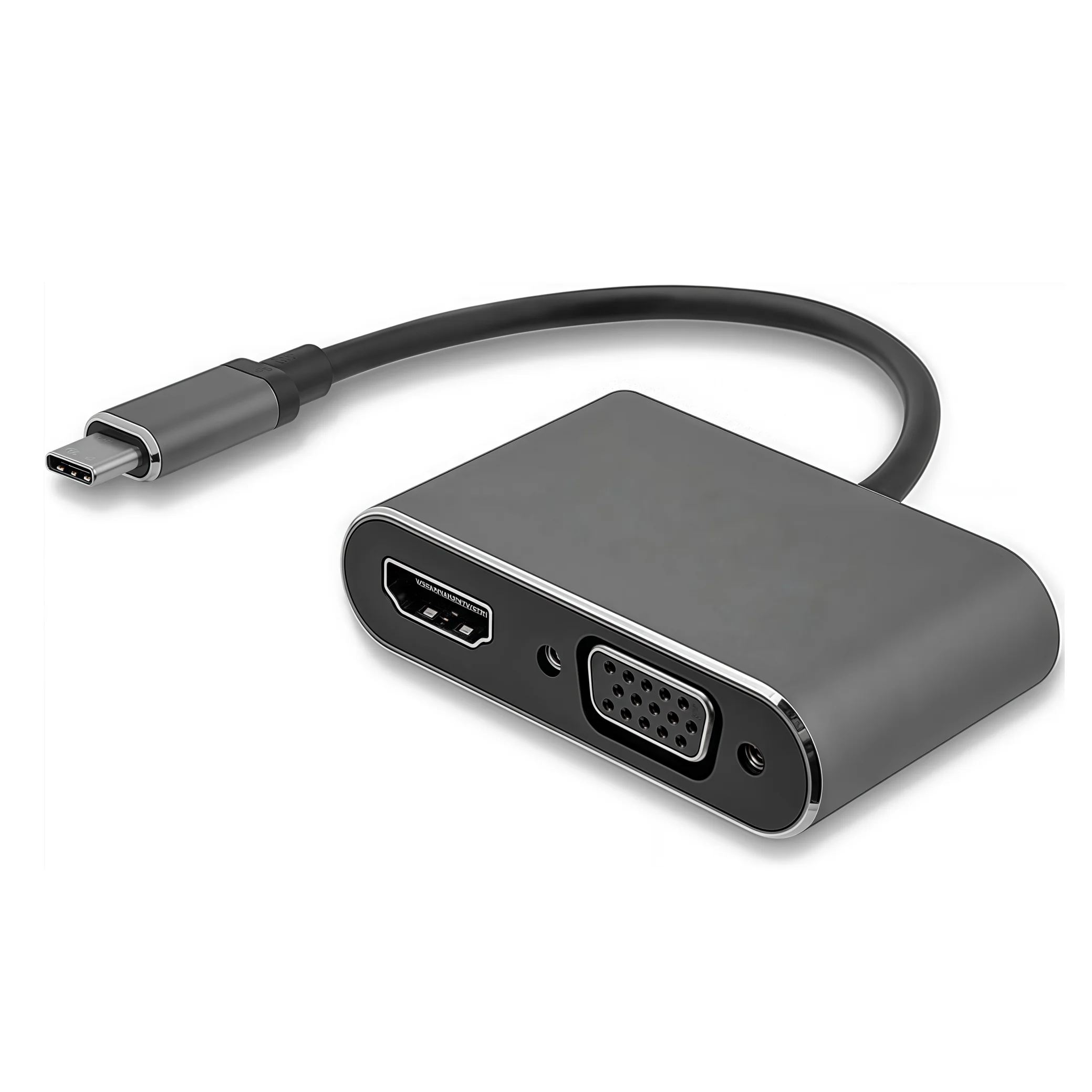 10PCS Premium 2-in-1 Type-C 4K Video Converter Splitter 4K HDTV+VGA Adapter Hub Universal Laptop Tablet Phone Compatibility Dire