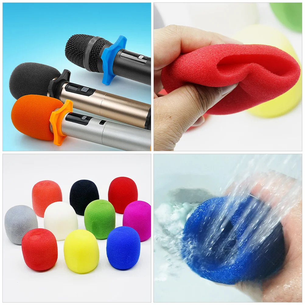 

5pcs Microphone Windscreen Covers Sponge Mic Protectors For Noise Reduction Reusable Lightweight Shields Wireless Mic Covers