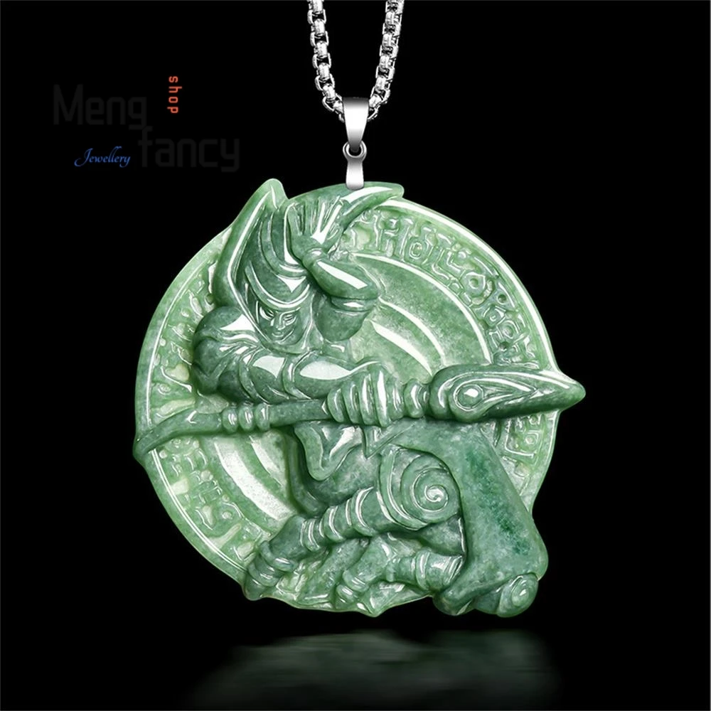 

Подлинный натуральный нефритовый кулон класса А: синий нефрит, черный нефрит, нефрит в стиле аниме, нефрит «Ледяное семя». Модное ювелирное украшение, изысканный праздничный подарок.