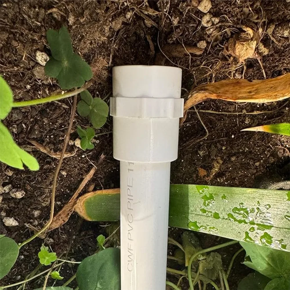 2Pcs White PVC Straight Connector for Garden Irrigation Water Supply Pipe Joint Male and Female Thread 1/2 