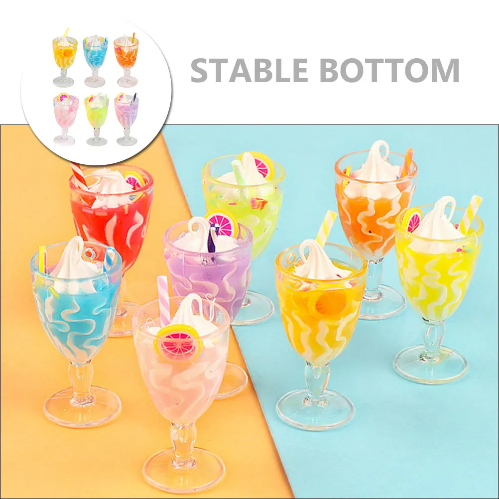 

6 Pcs Miniature Goblet Figurines House Accessories Decorations Ornament Dollhouse Equipment Ice Cream