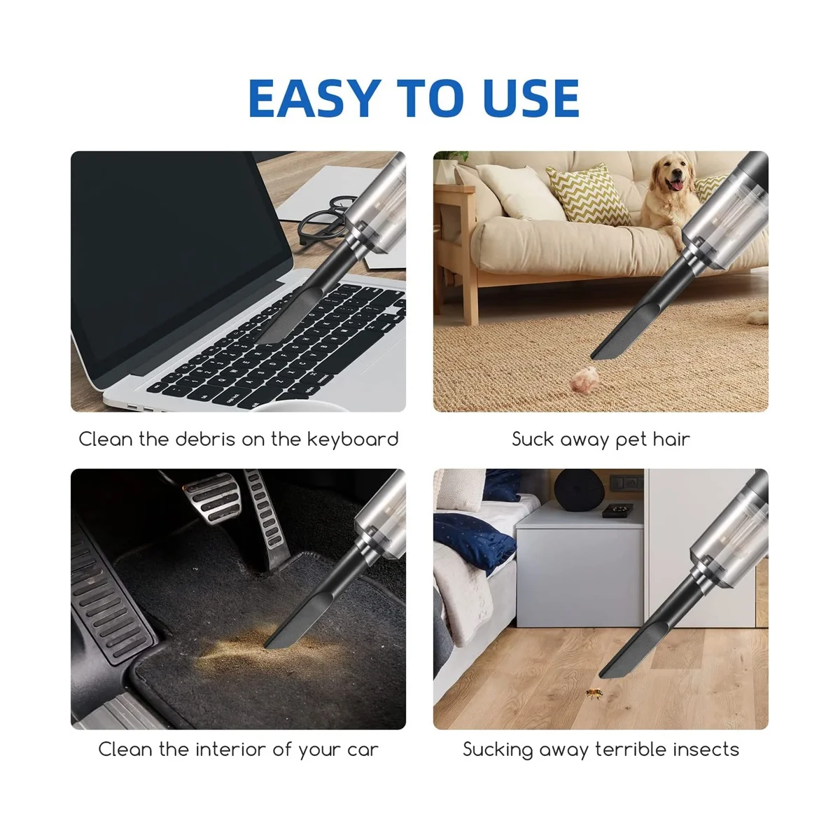 Aspirateur portable sans fil aste, déterminer le capteur d'insectes sous vide, l'équation de cafard d'insectes puants et d'araignée