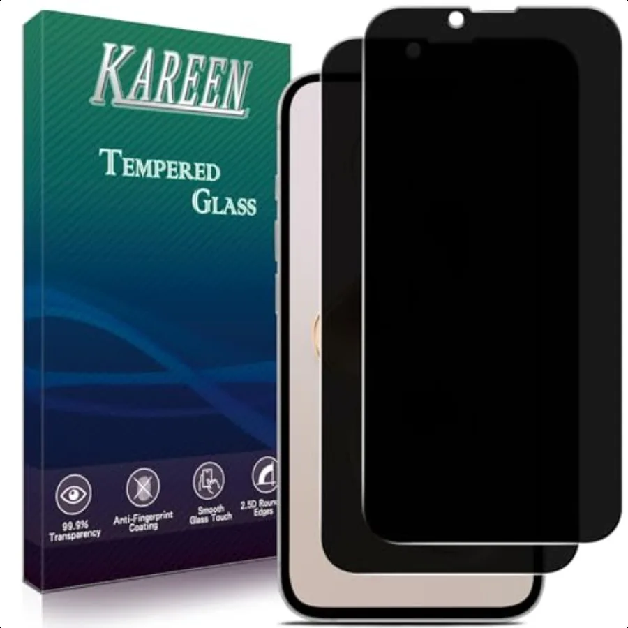 KAREEN, 2 упаковки, защитная пленка для экрана для iPhone 16e, 6,1 дюйма, пленка из закаленного стекла, защита от царапин, без пузырьков, чехол, удобный, легко