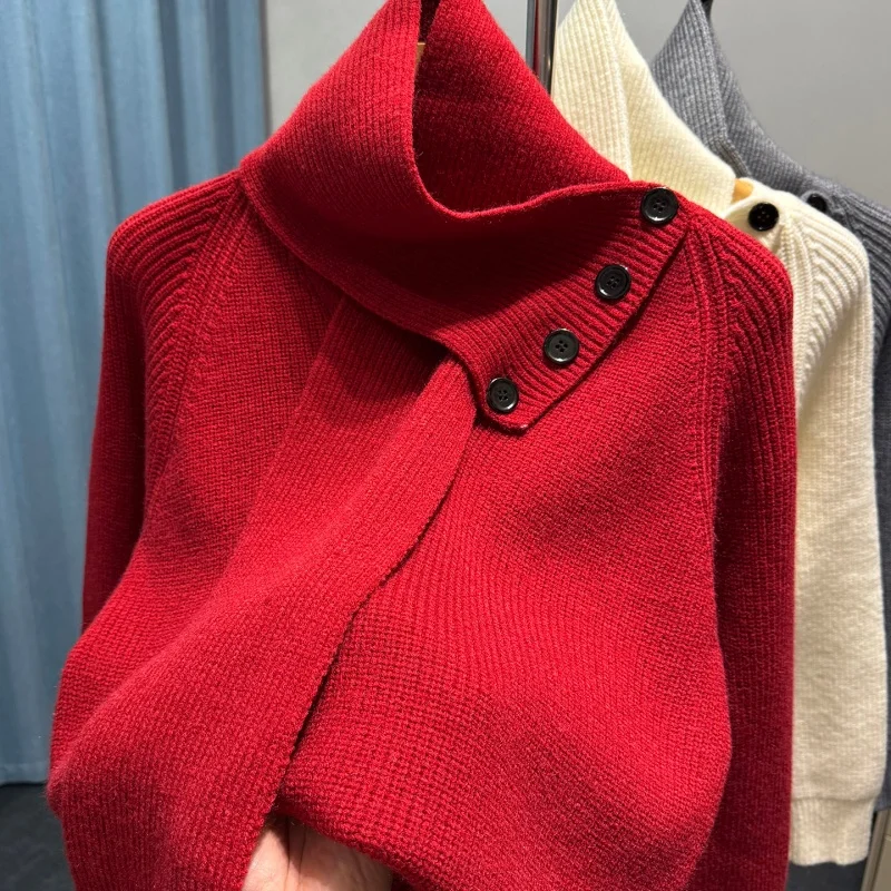 الرجال الخريف الشتاء عالية الجودة سترة الخامس الرقبة سميكة الدافئة مع وشاح محبوك قميص موضة الاتجاه ملابس داخلية غير رسمية الرجال الملابس