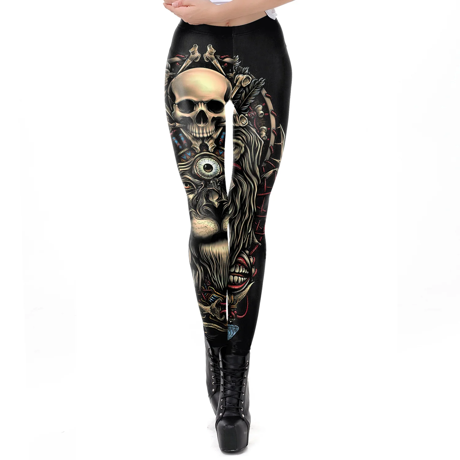 [You\'re My Secret] Women\'s Gothic Leggings Steampunk 3D Printed Elastic Sexy Legging Streetwear Fashion Pants Fitness Leggings