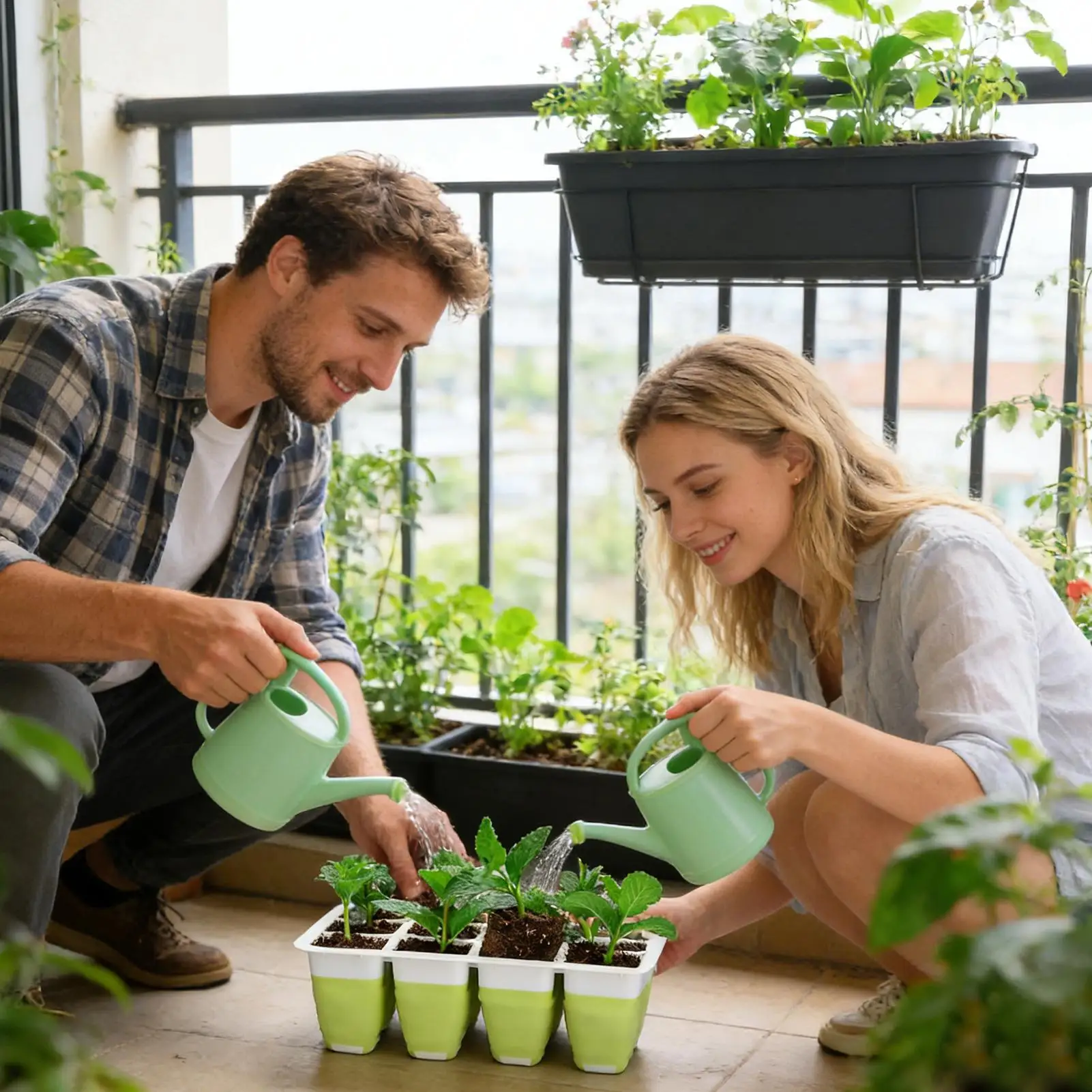 12-Cell Silicone Seedling Starter Trays Reusable Planting Grow Kit Indoor Gardening Tray for Home Apartment Women Beginners - view 4