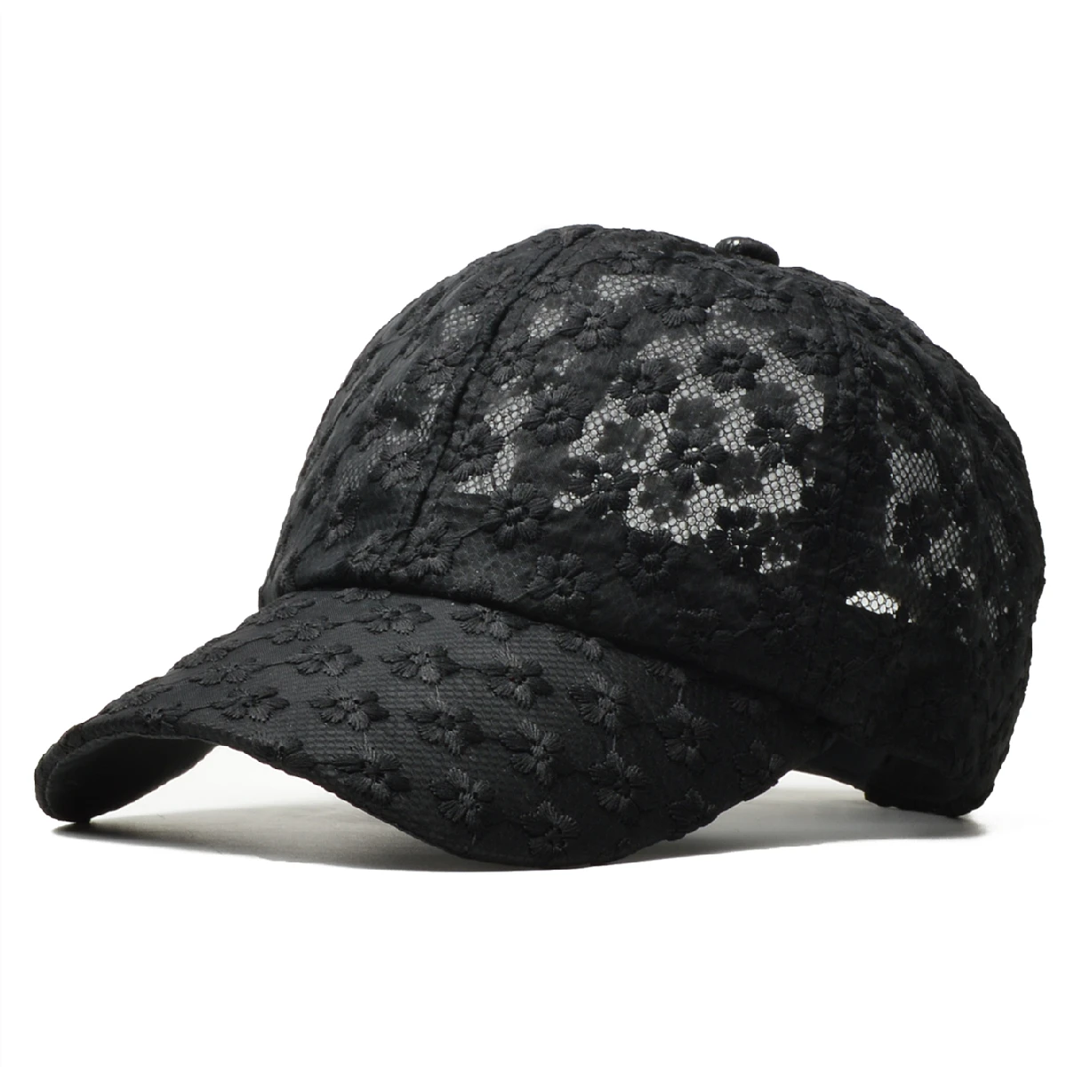 Black Lace Flower Baseball Caps for Women Summer Sun Outdoor Caps Female Hats