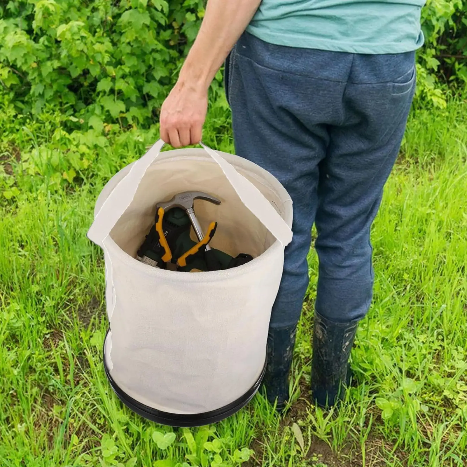 

Сверхмощное парусиновое ведро для инструментов с несущим держателем с крючком для ландшафтного дизайна строительной площадки, сварочного здания