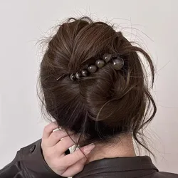 Grampos de cabelo geométricos pérola para mulheres, grampos, rabo de cavalo, presilhas fivela, apertos de cabelo, moda coreana, acessórios doces