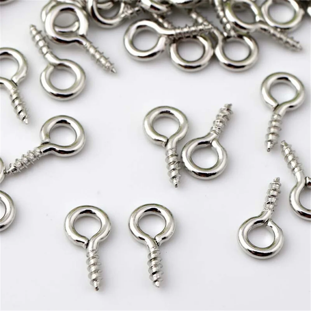 

100pcs 8/10mm Small Sheep Eyes Nail Screw Tiny Mini Eye Pins Hooks Eyelets for Bead Charms Pendant DIY Jewelry Necklace Findings
