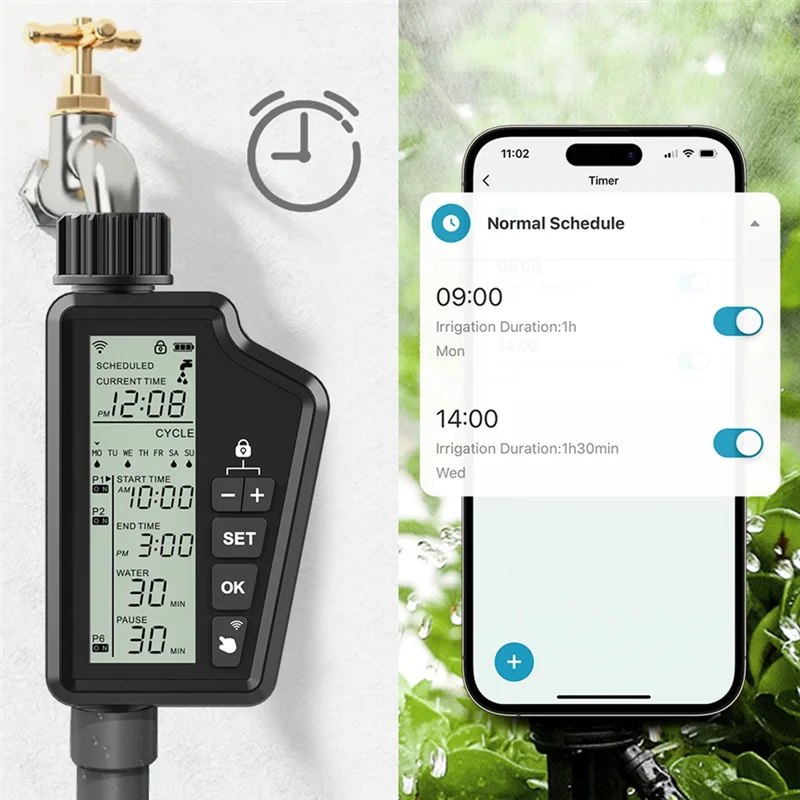 

A23I-Tuya Wifi Smart Watering Timer,Automatic Digital Garden Irrigation Controller For Smart Life APP Alexa Google Home