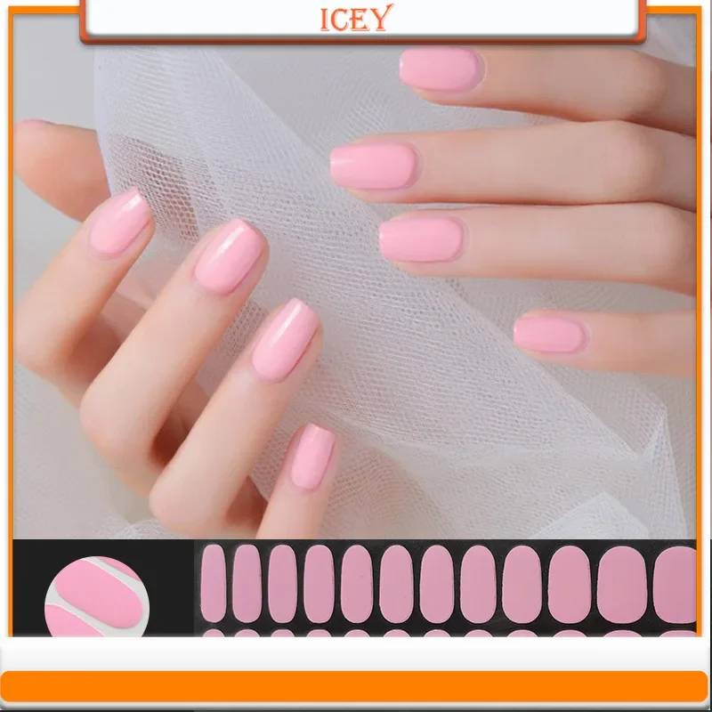 

Icey Beauty 1set Gel Nail Enhancement Waterproof Nail Sticker Candy Color Small Fresh Nail Enhancement Sticker