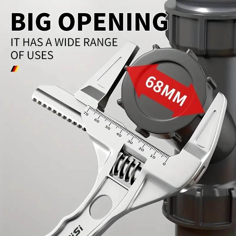 Imagem -02 - Universal Banheiro Repair Tool Grupo Grande Abertura Pipe Wrench Chave de Porca Chave Inglesa Ajustável Ferramentas Manuais 1668 mm