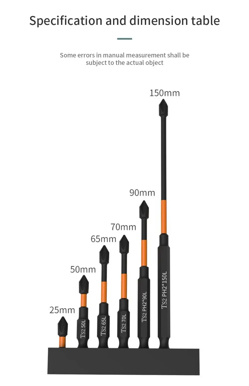 5/6Pcs PH2 Magnetic Cross Bit Set Phillips Impact Batch Head Anti Non-slip WaterProof Hardness Screwdriver Bit Screw Driver Tool