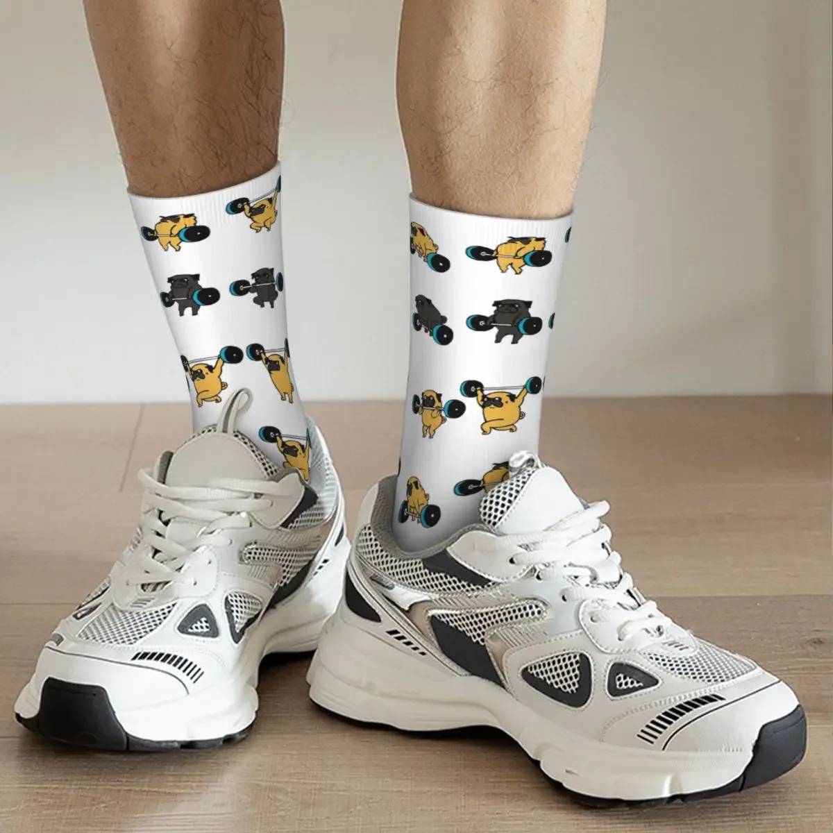 LIFTING PUGS Socks Harajuku Sweat Absorbing Stockings All Season Long Socks Accessories for Man's Woman's Gifts