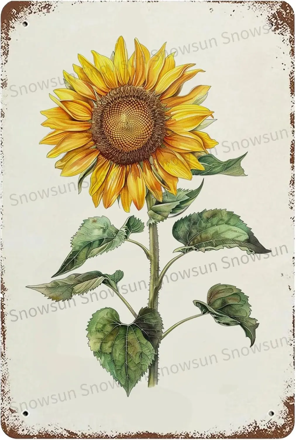 Snowsun Metall-Blechschild, Sonnenblume, Pflanze, Retro-Aluminium, Vintage-Geschenk für Zuhause, Küche, Garten, Hof, Wand, Schlafzimmer