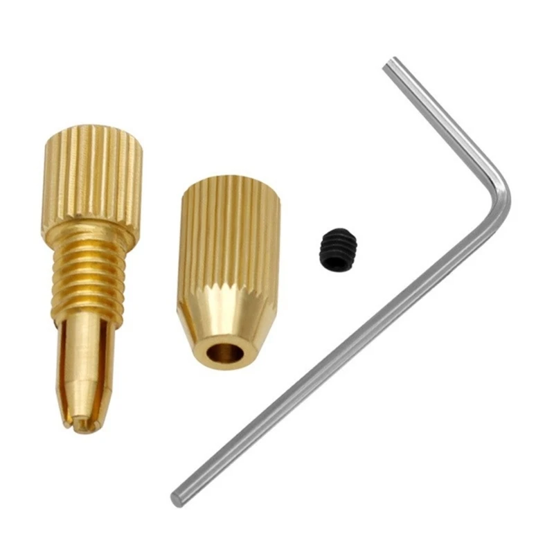 Micro Drill Chuck Drill Clip Chuck Fixture Clamps 0.8mm-1.5mm Mini Brass Drill Set for 2.3mm Electric Motor Shafts