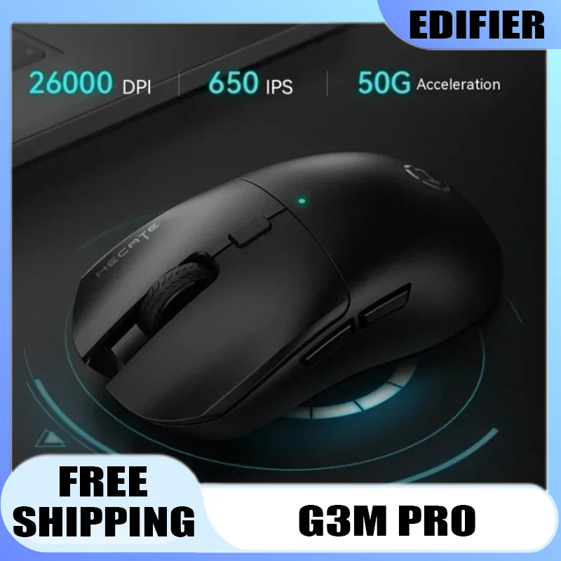 

Мышь Edifier Hecate G3m Pro, трехрежимная Paw3395, беспроводная легкая мышь на заказ, аксессуар для киберспорта и геймера для компьютера, ПК, подарок