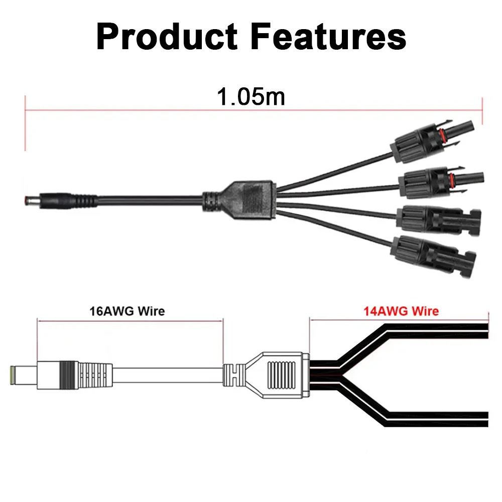 Dc5521,dc5521,dc5521,dc7909,アダプタケーブルワイヤー,pvパネルコネクタ,バッテリー配線拡張ケーブル,16awg,14awg用ソーラーパネルコネクタ