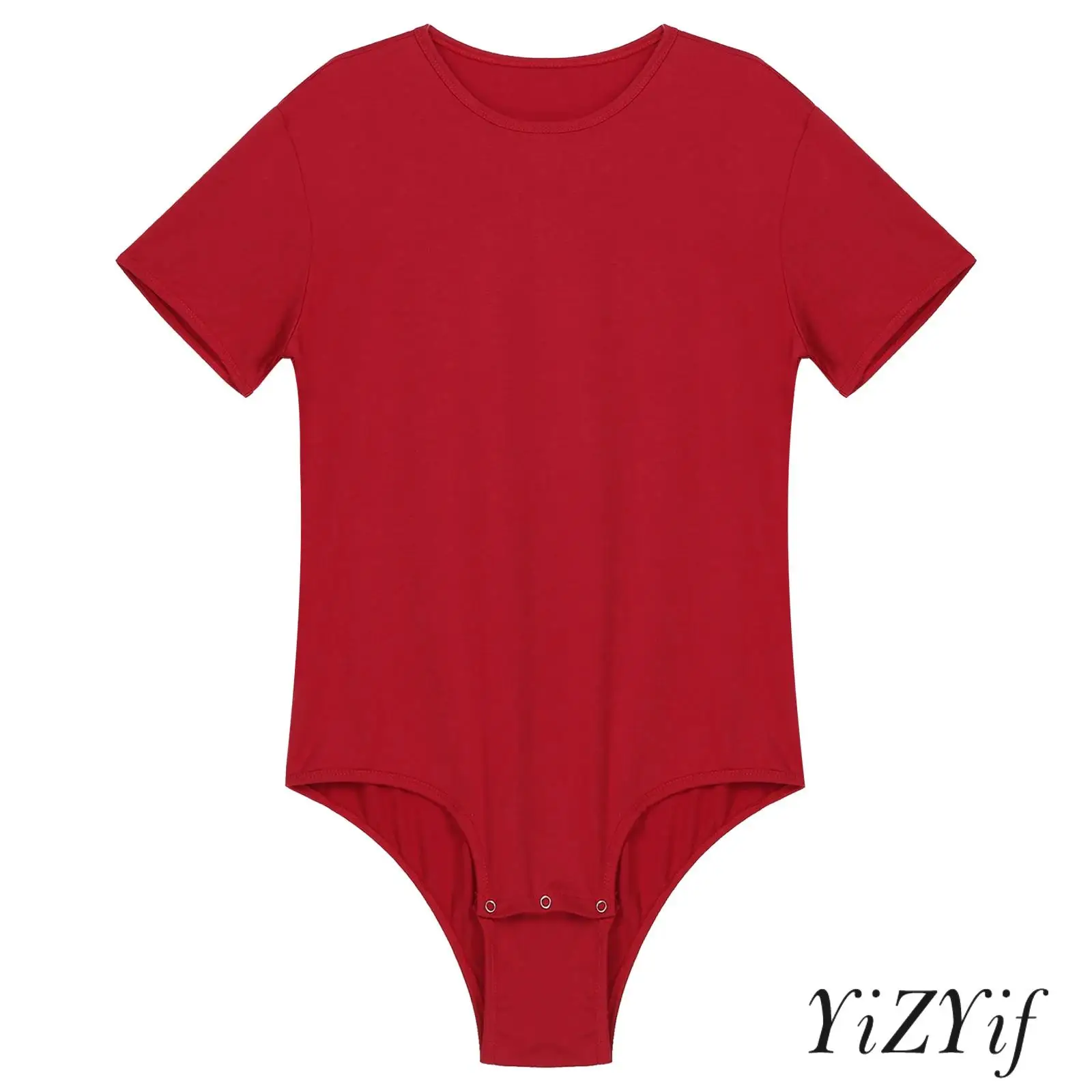 

Bedridden Patient Bodysuit Unisex Elderly Adaptive Leotard with Buttoned Crotch Crew Neck Short Sleeve for Incontinence Care