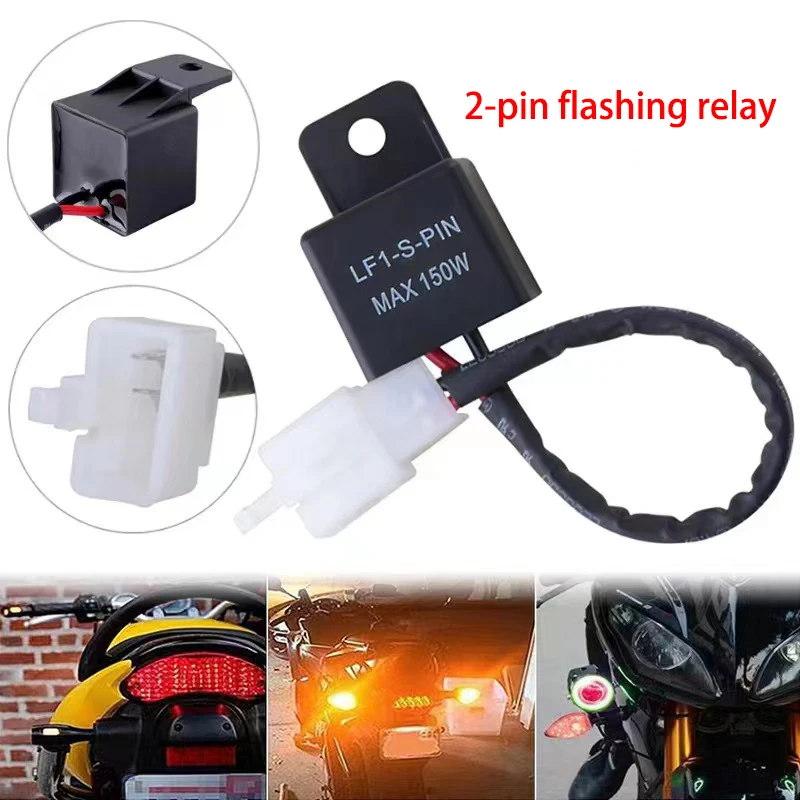 Motorfiets Motor Richtingaanwijzer Lamp Hyper Flitser Voor Honda Kawasaki Suzuki Yamaha 12a 2pin Elektronische Led Flasher Relais