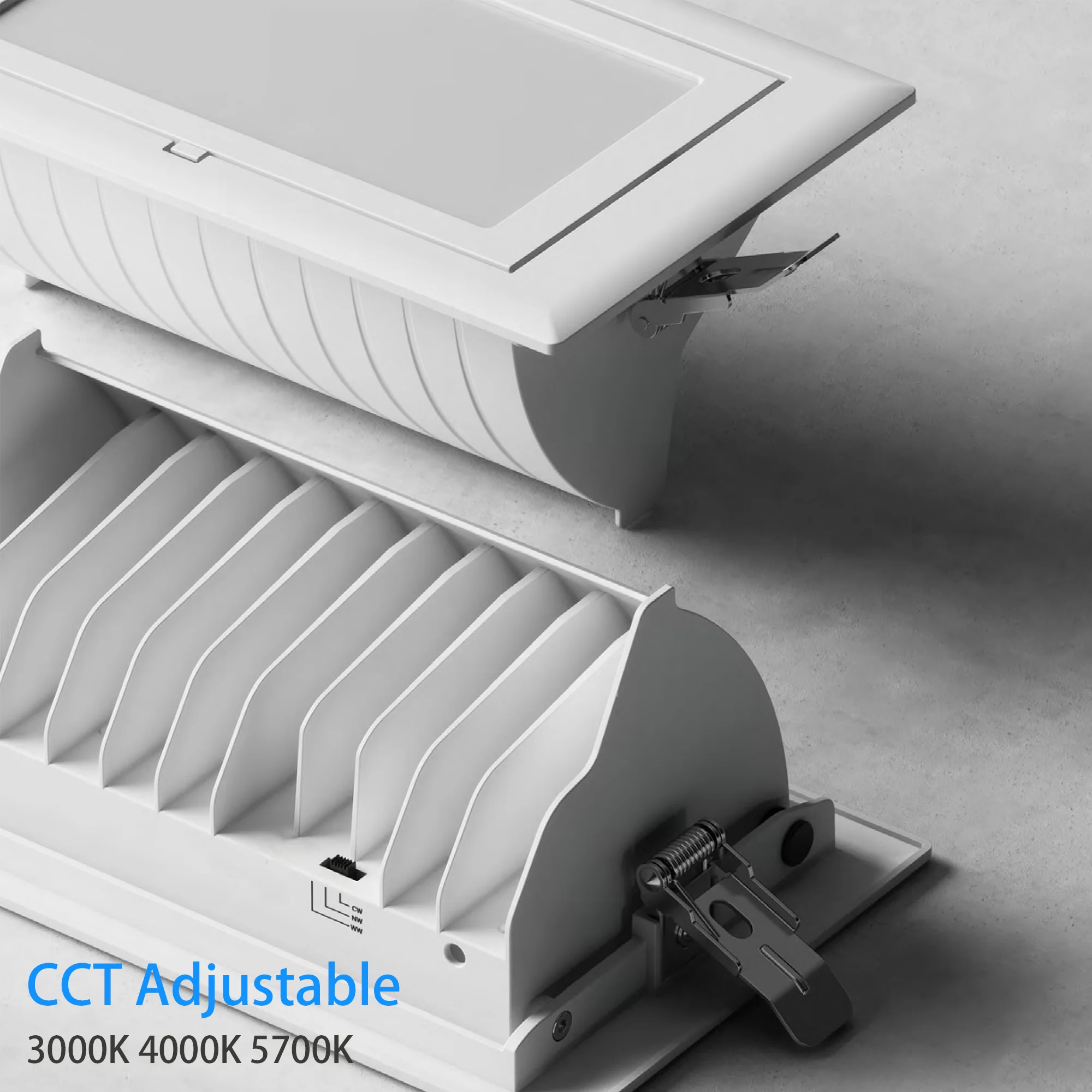 Smart Home 20W CCT Downlight LED Adjustable Rectangular Ceiling Lights for Fashion Store Built-in 3000K 4000K 5700K Down Light