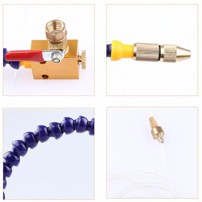 Suitable Tube O/D 8mm Double Head Cooling Water Pipe Mist Spray Injection For Carving kit CNC Lathe Milling Drill