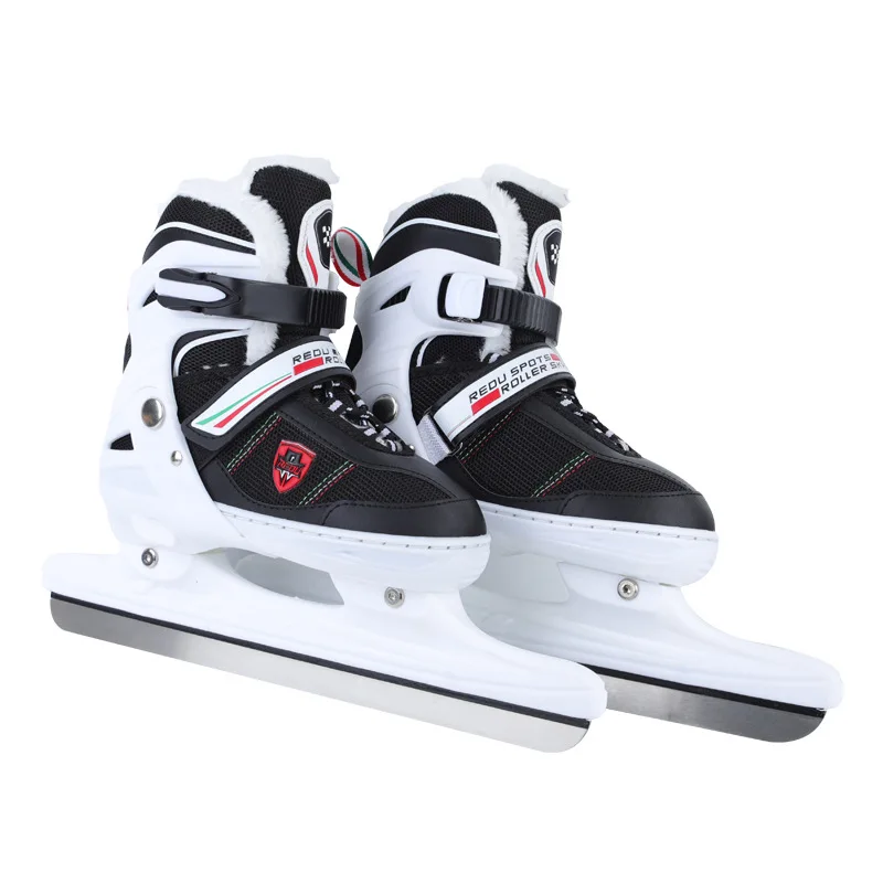 Chaussures de patin à glace thermique épaisses, lame de patinage marketde vitesse, chaussures de hockey sur glace, intérieur du maire, adultes, adolescents, enfants