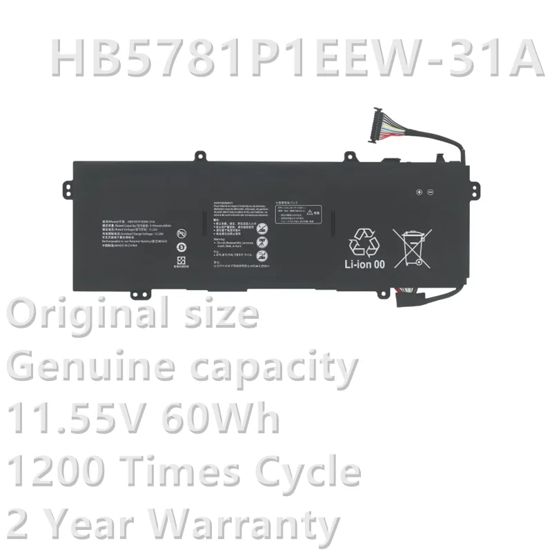 CSBD HB5781P1EEW-31A Laptop Battery for Huawei MateBook 16 16s CREF CREM 11.55V 60Wh Rechargeable Li-Polymer Battery