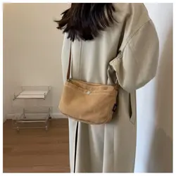 Canvas Shoulder Bags Women Solid Simple Multifunction Handbags Large Capacity Crossbody Bags for Women Teens Purse