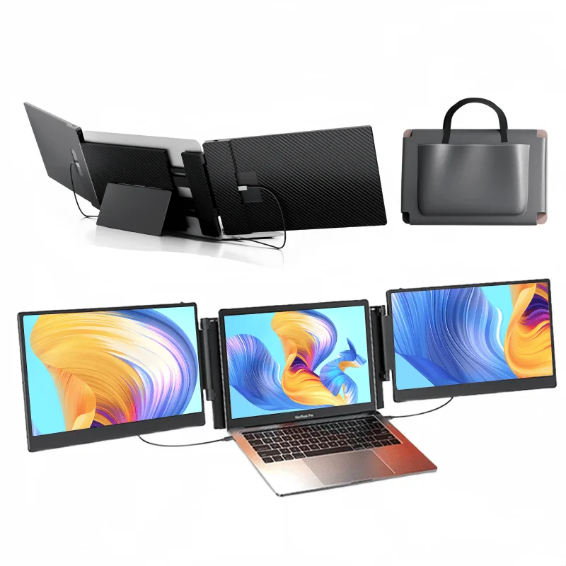 

Triple Aero s 14" FHD 1080P IPS Laptop Screen Extender For 13-17" Laptop Build-in Stand Plug And Play