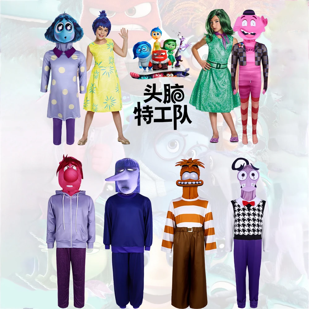 2026 nueva película de Anime Inside Out Joy disfraz de cosplay Anger Fear Cos trajes para adultos niños actuación de Halloween disfraz de Navidad