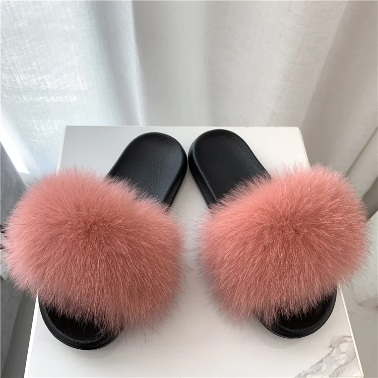 KTCZ Genuine Fox Fur Slippers EVA 7