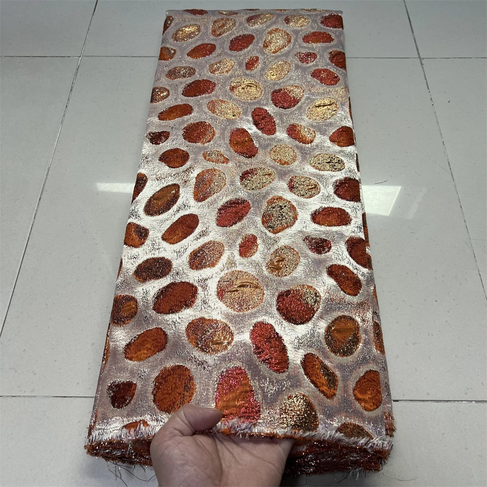 

2026 High Quality African Nigerian Tulle Lace Fabric Organza Embroidery Guipure Brocade Jacquard Wedding Dress Party Gowns 5Yard