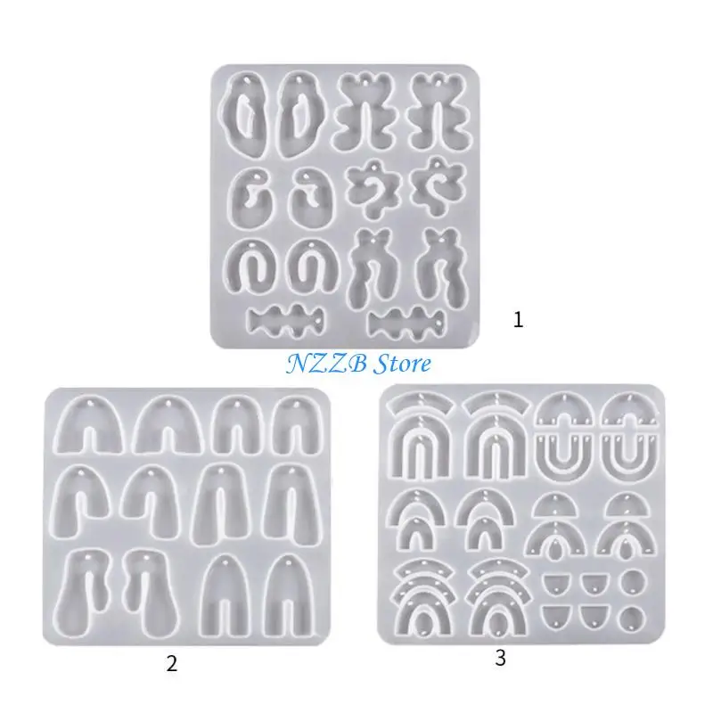 T21F قالب السيليكون للأقراط DIY وقطرات الأذن أقراط هندسية قلادة الراتنج العفن #5