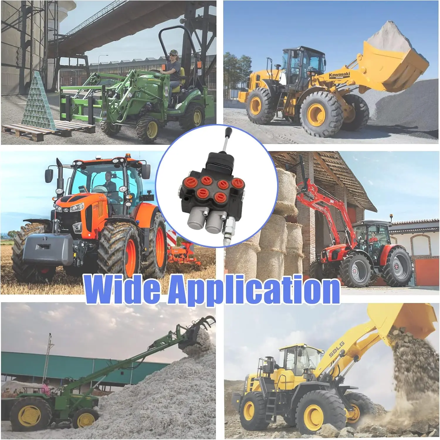 Katup Kontrol Arah Hidrolik 2-Spool untuk 11GPM untuk Joystick Hidrolik Silinder Aksi Ganda Traktor Spool Loader