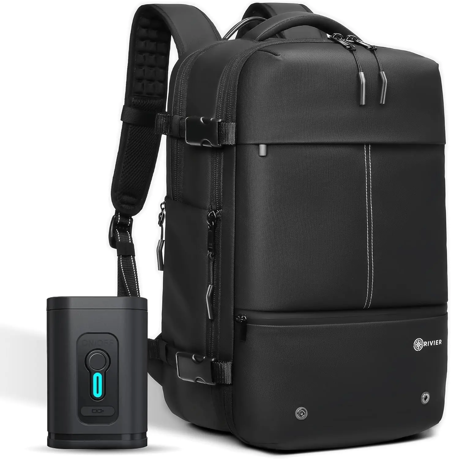 Expandable Travel Backpack with Vacuum Compression, USB, Anti-Theft Lock, Water Resistant, Flight Approved for 17 Inch Laptop